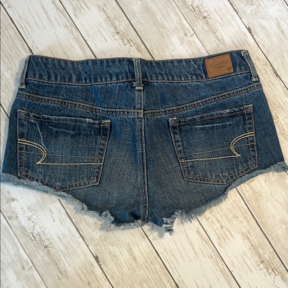 American Eagle Crochet Boho Denim Cutoff Shorts 6 - Picture 8 of 12